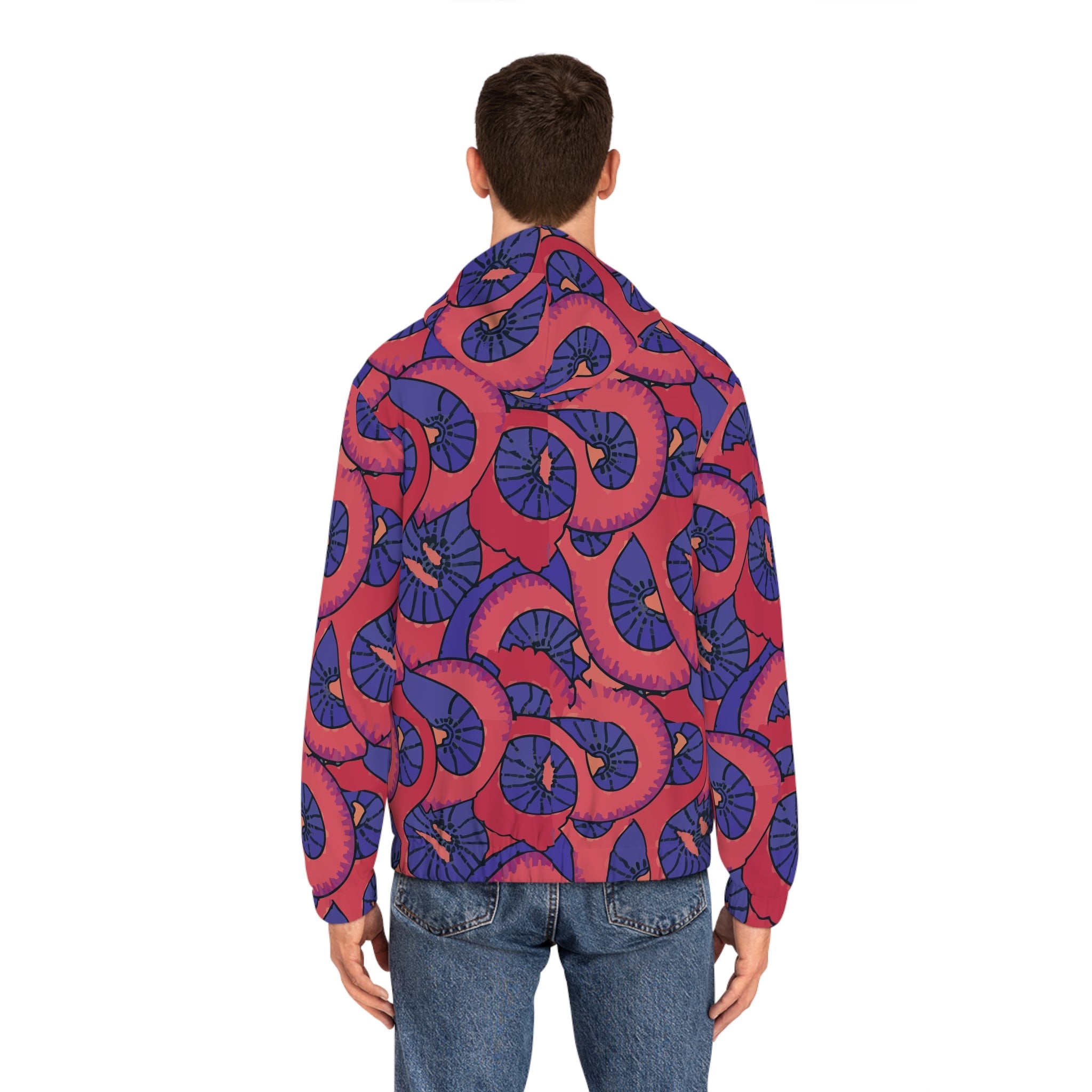 Men's Psychedelic Festival Hoodie — Bold Spiral All-Over Print Full-Zip Rave Jacket | Trippy Streetwear - Aesthetic Rebellion