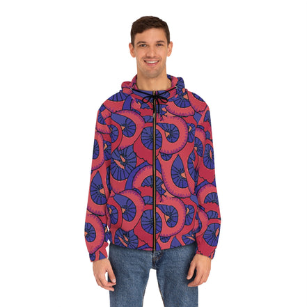 Men's Psychedelic Festival Hoodie — Bold Spiral All-Over Print Full-Zip Rave Jacket | Trippy Streetwear - Aesthetic Rebellion