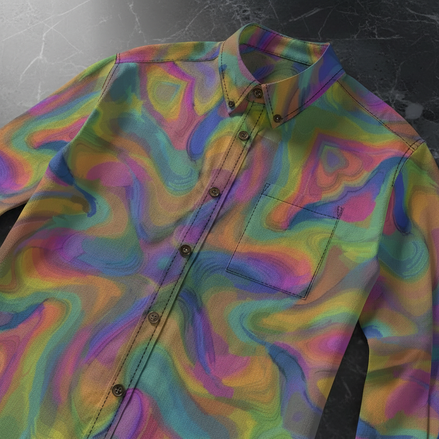 Mystery Machine AOP Lapel Shirt | 125GSM Slub Cotton Retro - Aesthetic Rebellion