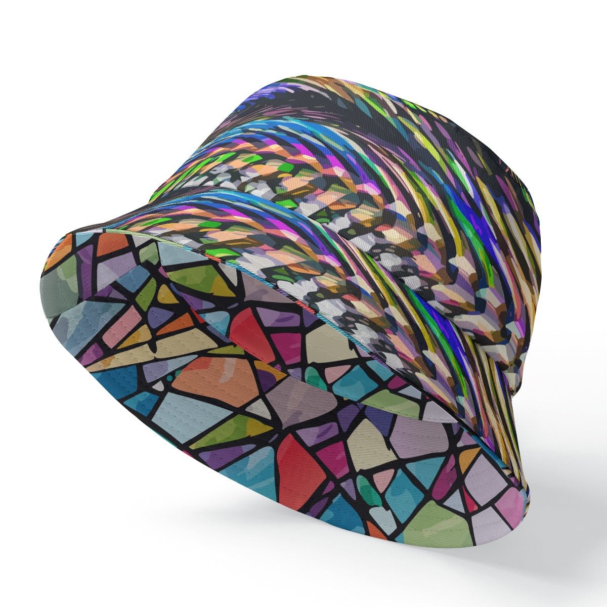 Ocular Opulence Reversible Bucket Hat — All-over print in vivid multicolor tones. Unisex bucket hat with main character energy, festival core 2026, art kid fashion style. Aesthetic Rebellion.
