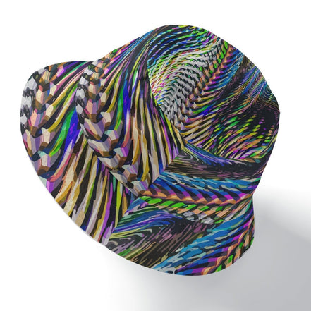 Ocular Opulence Reversible Bucket Hat — All-over print in vivid multicolor tones. Unisex bucket hat with main character energy, festival core 2026, art kid fashion style. Aesthetic Rebellion.