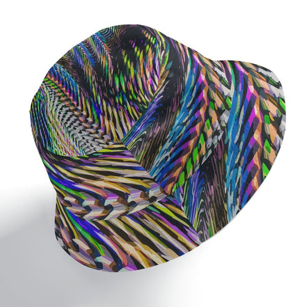 Ocular Opulence Reversible Bucket Hat — All-over print in vivid multicolor tones. Unisex bucket hat with main character energy, festival core 2026, art kid fashion style. Aesthetic Rebellion.