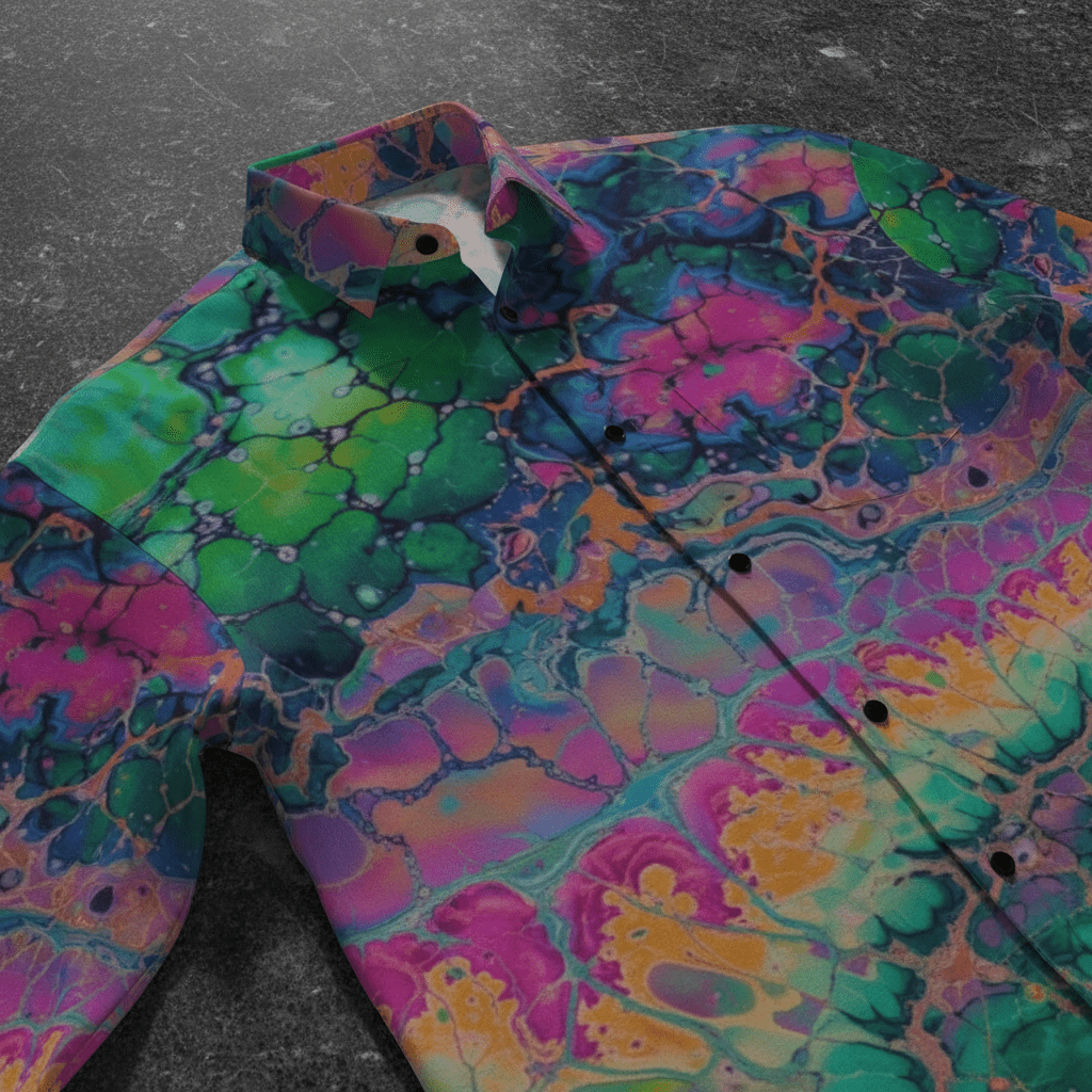 Organic Cellular Mutation AOP Slim Fit Long Sleeve Shirt - Aesthetic Rebellion