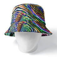 Psychedelic Mood-Shift Bucket Hat for Festival-Goers — Psychedelic full-coverage print in vivid multicolor tones. Unisex bucket hat with main character energy, festival core 2026, art kid fashion style. Aesthetic Rebellion.