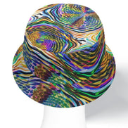 Psychedelic Mood-Shift Bucket Hat for Festival-Goers — Psychedelic full-coverage print in vivid multicolor tones. Unisex bucket hat with main character energy, festival core 2026, art kid fashion style. Aesthetic Rebellion.
