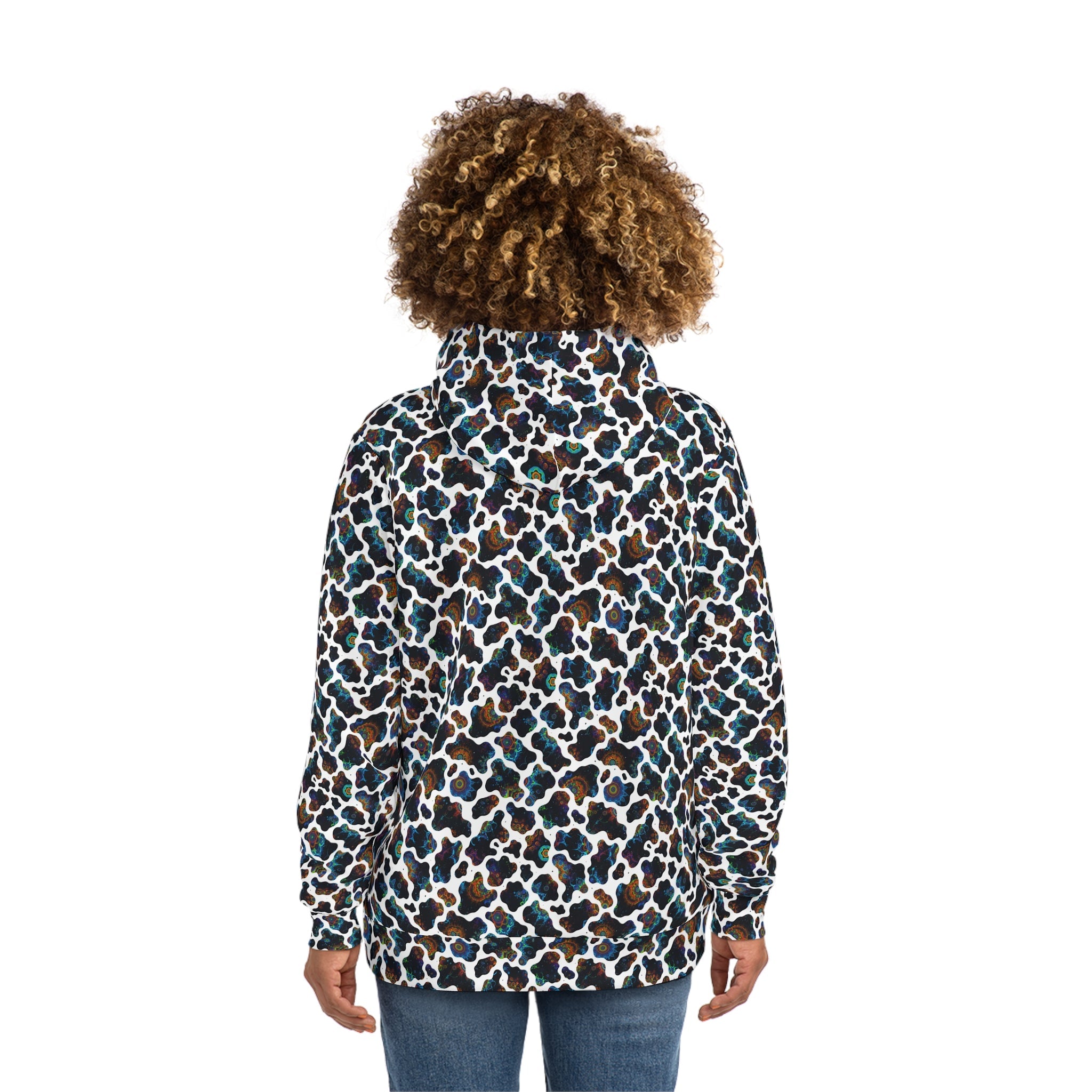 Psychedelic Neon Biomorphic Pattern Hoodie | All - Over Print - Aesthetic Rebellion