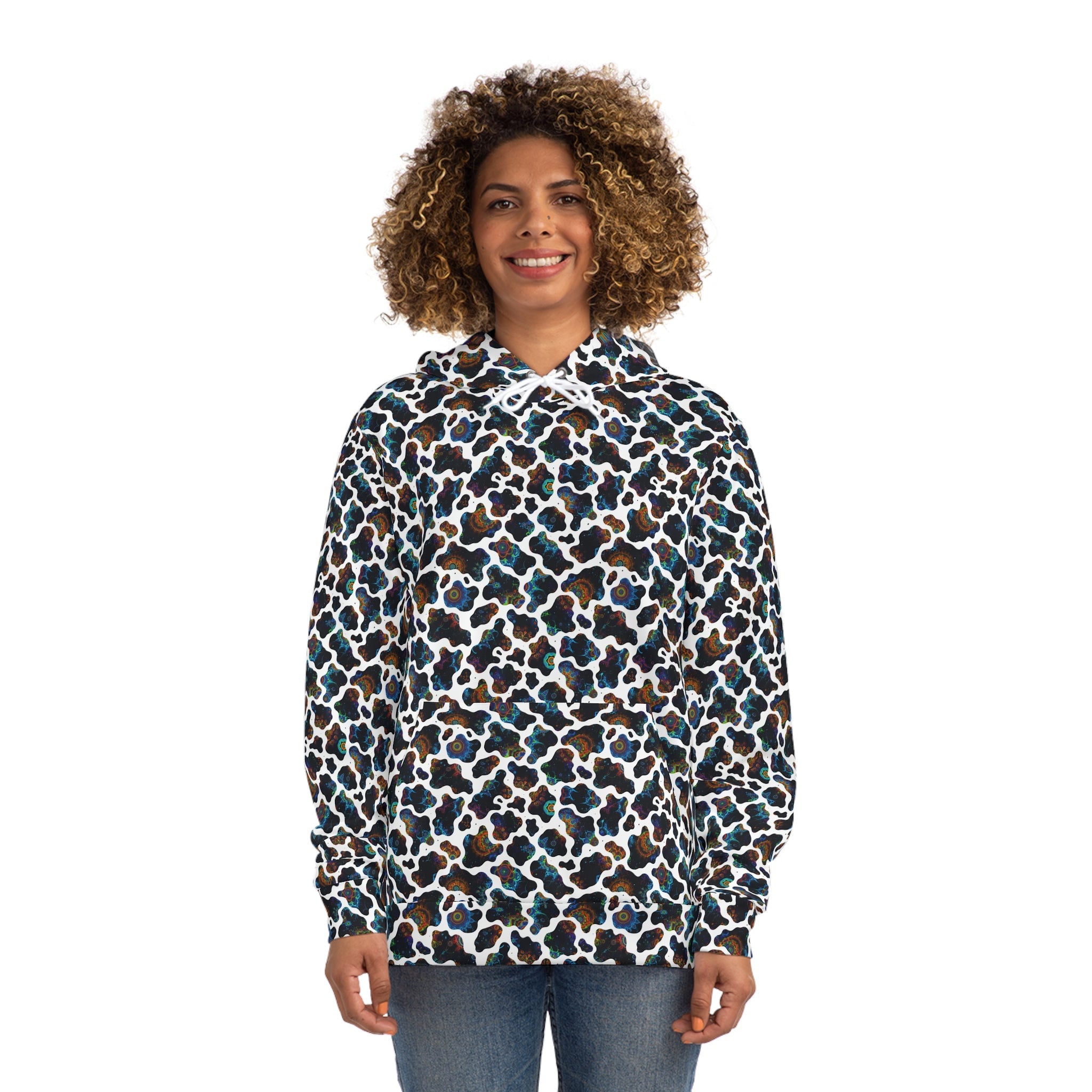 Psychedelic Neon Biomorphic Pattern Hoodie | All - Over Print - Aesthetic Rebellion