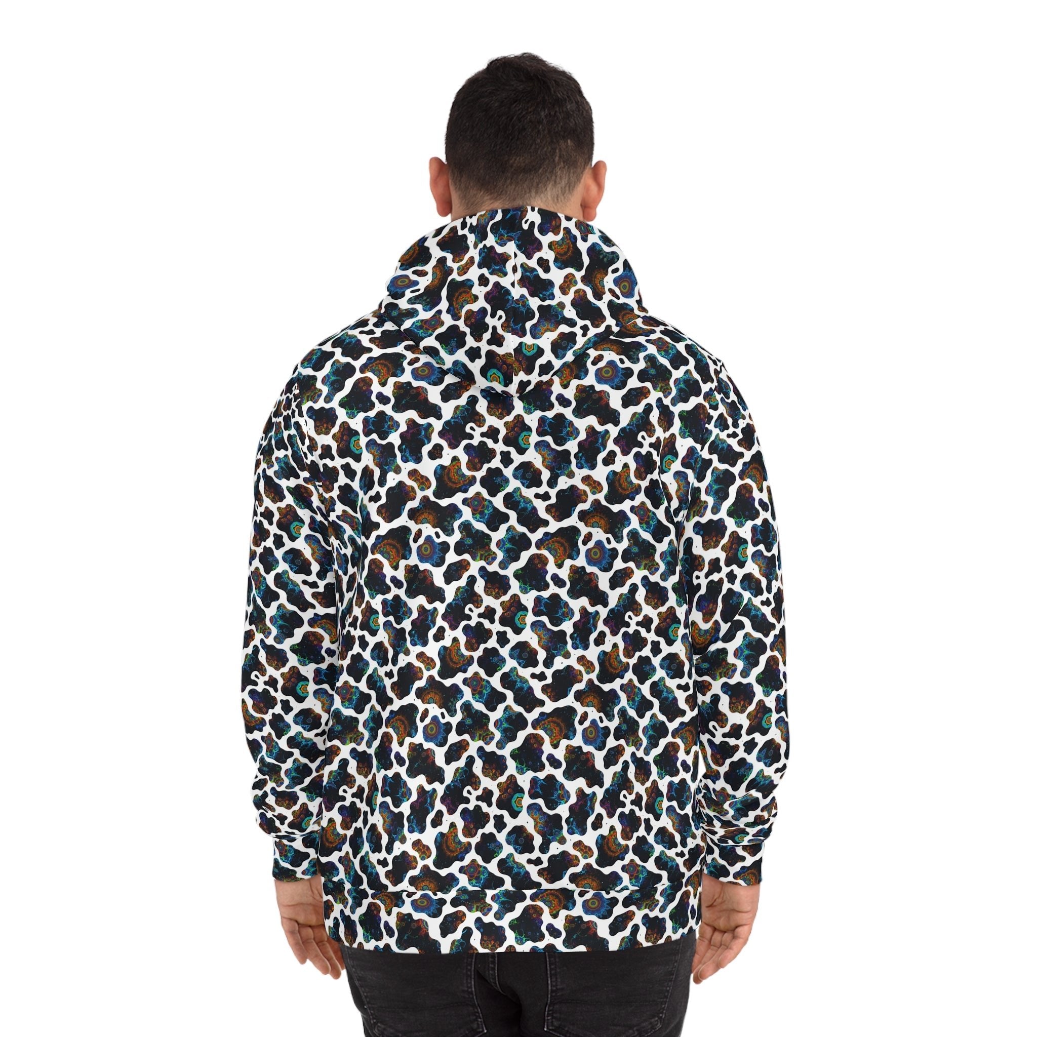 Psychedelic Neon Biomorphic Pattern Hoodie | All - Over Print - Aesthetic Rebellion