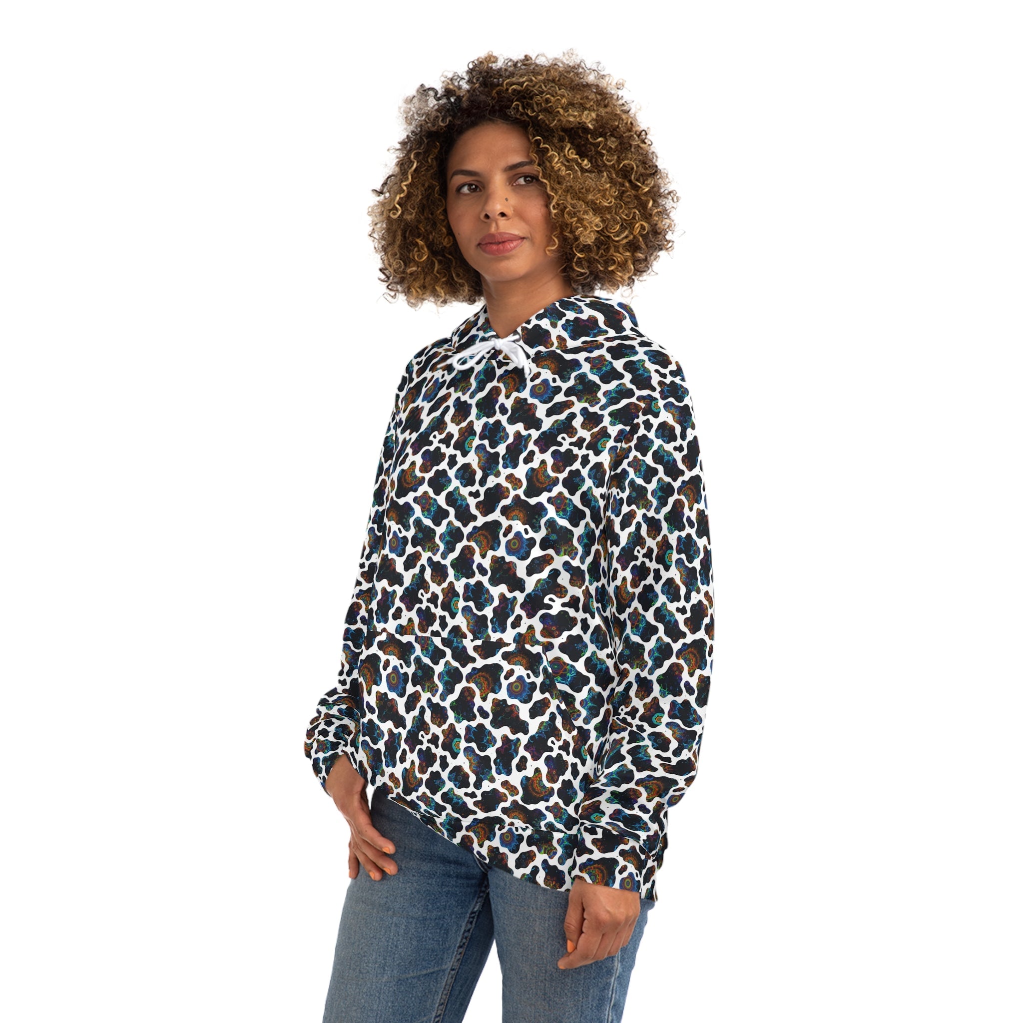 Psychedelic Neon Biomorphic Pattern Hoodie | All - Over Print - Aesthetic Rebellion