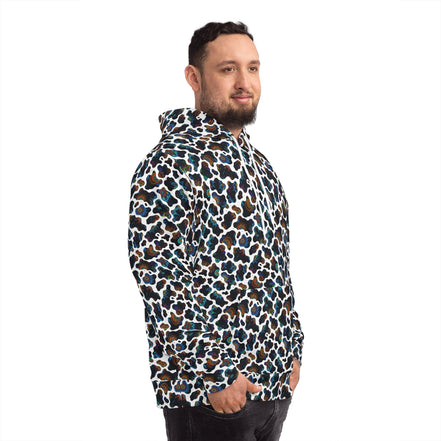 Psychedelic Neon Biomorphic Pattern Hoodie | All - Over Print - Aesthetic Rebellion