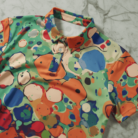 Psychedelic Paint Splatter Polo | Abstract Art Golf Shirt - Aesthetic Rebellion