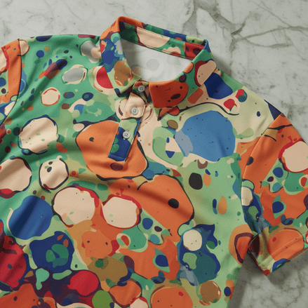Psychedelic Paint Splatter Polo | Abstract Art Golf Shirt - Aesthetic Rebellion