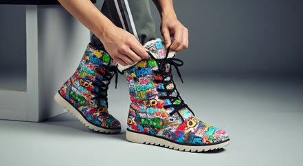 All-Over Print Men's Plush Boots