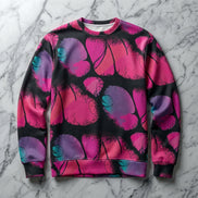 Dark Bloom AOP Sweatshirt — Magenta Botanical Silhouette 320gsm Fleece Aesthetic Rebellion