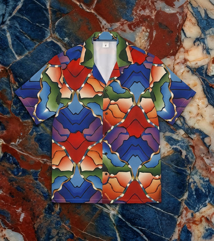 Men's AOP Hawaiian Camp Shirt for Bold Summer Maximalists — All-Over Print Streetwear Button-Up | Aesthetic Rebellion