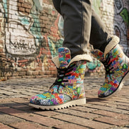 All-Over Print Men's Plush Boots