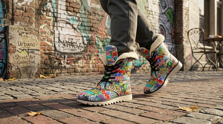 All-Over Print Men's Plush Boots