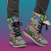 All-Over Print Men's Plush Boots