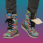 All-Over Print Men's Plush Boots