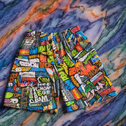 Graffiti Basketball Shorts for Hoop Culture Heads — Concrete Chaos AOP Streetwear, Festival Gym Wear, Loud Athletic Bottoms, Skater Shorts, Bold Print Activewear