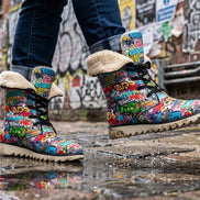 All-Over Print Men's Plush Boots