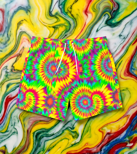 Psychedelic Tie Dye Swim Trunks