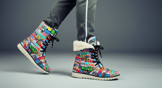 All-Over Print Men's Plush Boots