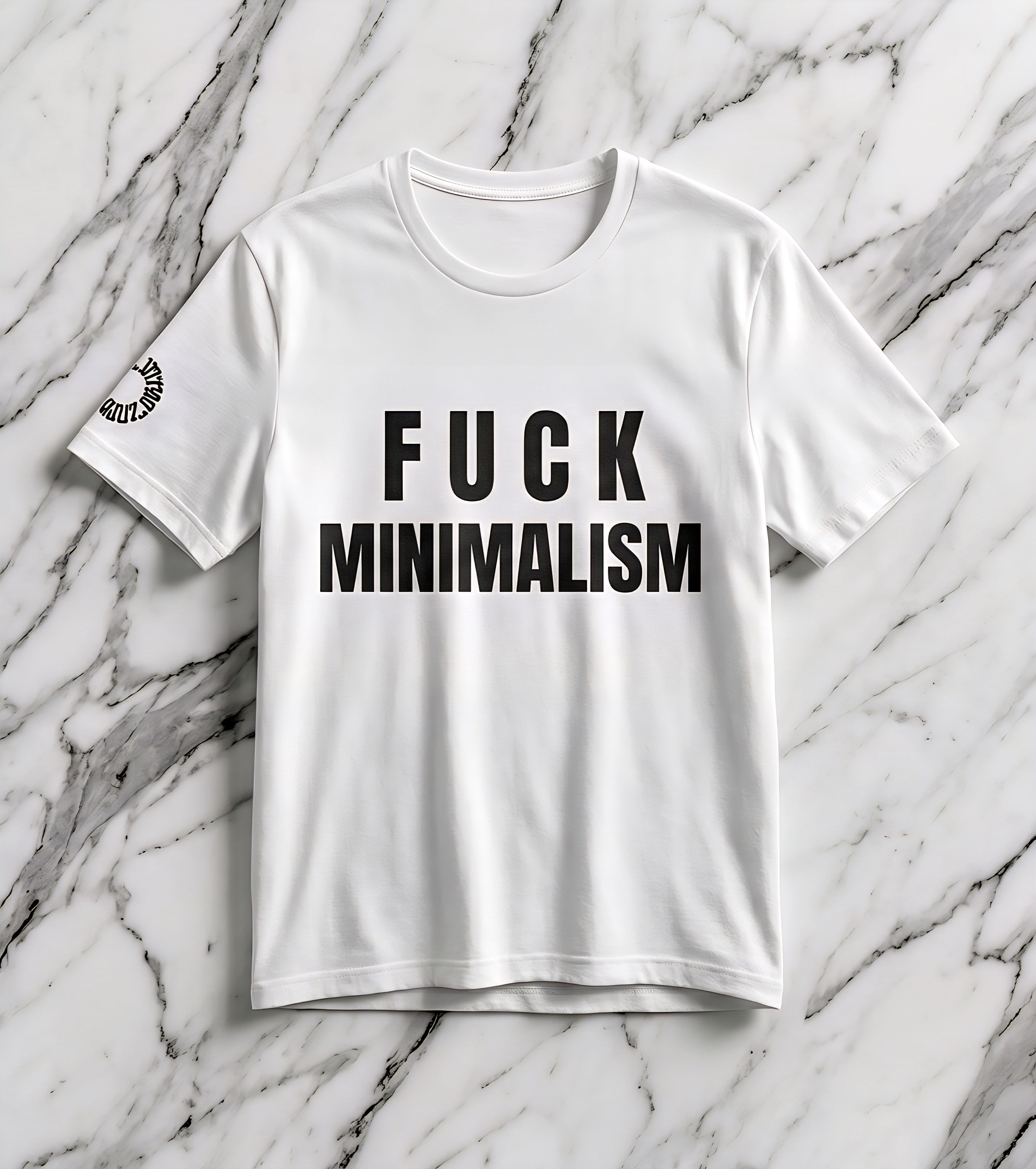 F Minimalism Anti-Minimalist Slogan Tee for Maximalist Rebels — Airlume Cotton Bold Typography Statement Shirt, Gift for the Chronically Expressive, Streetwear Manifesto Tee