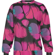 Dark Bloom AOP Sweatshirt — Magenta Botanical Silhouette 320gsm Fleece Aesthetic Rebellion