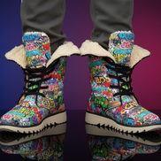 All-Over Print Men's Plush Boots