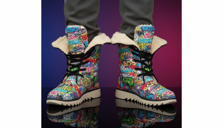 All-Over Print Men's Plush Boots