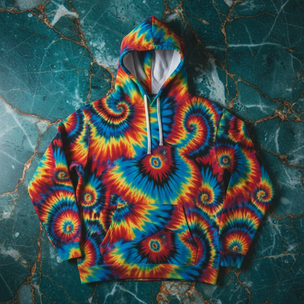 Inferno Vortex Tie-Dye AOP Hoodie for Psychedelic Streetwear Collectors — Spiral Rainbow All-Over | Aesthetic Rebellion