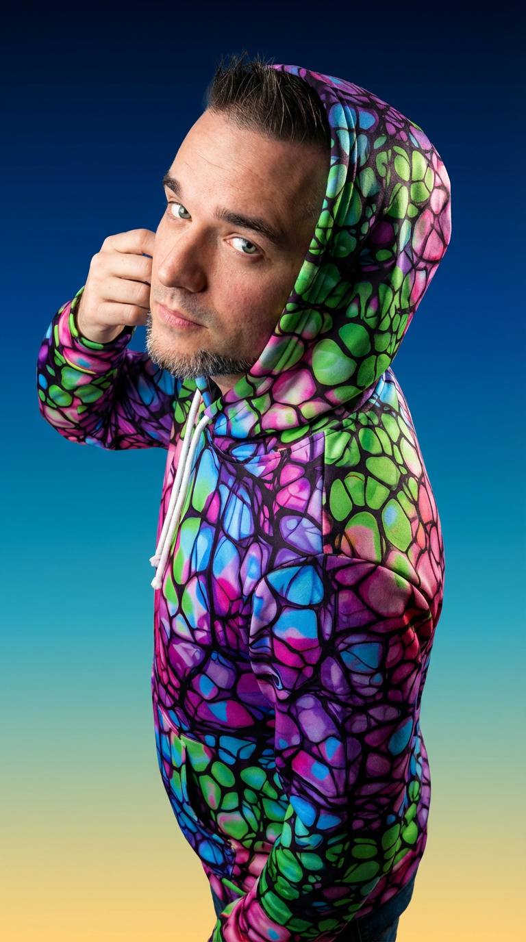 Plurrple AOP Pullover Hoodie – Bioluminescent Neural Web Streetwear | Aesthetic Rebellion