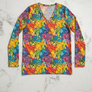 Women's Long Sleeve V-neck Shirt (AOP)