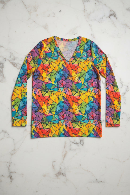 Women's Long Sleeve V-neck Shirt (AOP)
