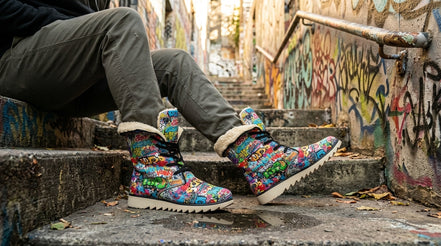 All-Over Print Men's Plush Boots