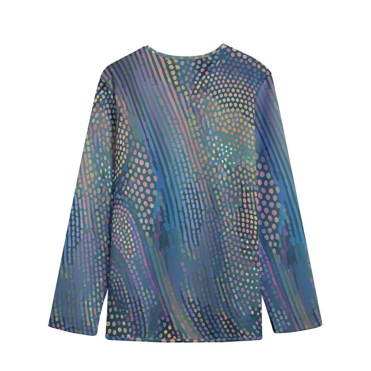 Scuba Irregular Hem Jacket - Deep Teal Bioluminescent Scale — All-over print in vivid multicolor tones. Unisex jacket with eclectic maximalism, art kid fashion, main character energy style. Aesthetic Rebellion.