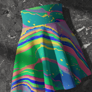 Skater Skirt – Mermaid Gems Radiant Aqua Neon Splash Iridescent Rave Mini Skirt - Aesthetic Rebellion