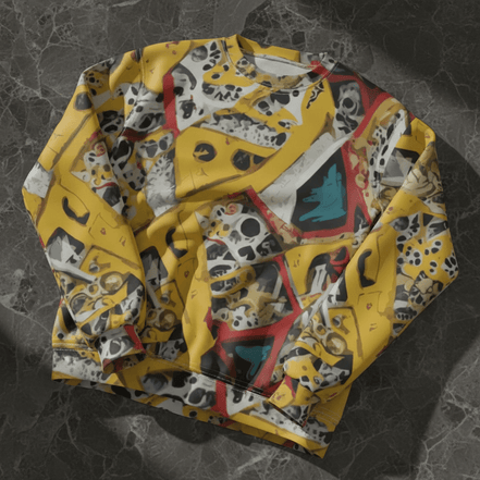 Skull Kid Inside AOP Sweatshirt | Fleece - Lined Streetwear by Dyles Mavis - Aesthetic Rebellion