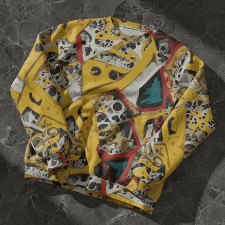 Skull Kid Inside AOP Sweatshirt | Fleece - Lined Streetwear by Dyles Mavis - Aesthetic Rebellion