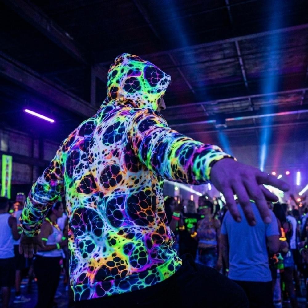 Spider Web Rave Hoodie - 100% Pure Cotton Night Owls Gear - Unisex - Aesthetic Rebellion