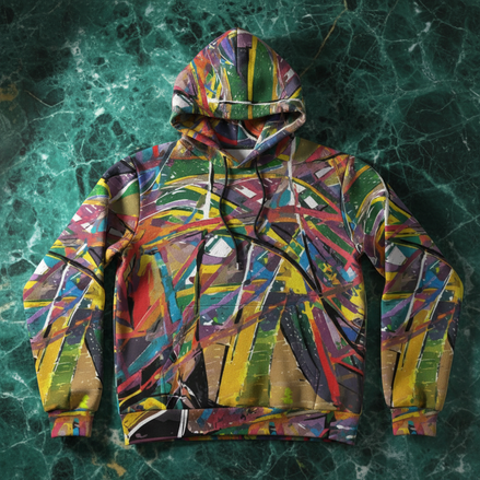 Splatter Art Hoodie - All - Over Print 100% Cotton 310GSM | Unisex Paint Explosion Streetwear - Aesthetic Rebellion