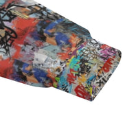 Sticker Bomb Graffiti Fleece Hoodie — Graffiti-style street art print in white tones. Unisex hoodie with art kid fashion, main character energy, hyperpop streetwear style. Aesthetic Rebellion.
