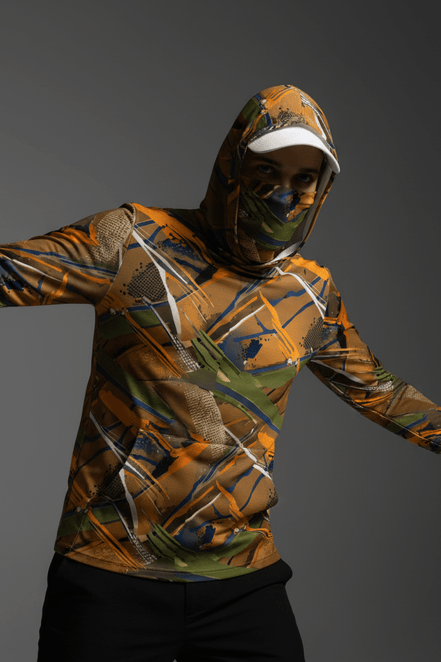 Tactical Canvas Unisex Hoodie With Sun - Protective Face Covering Pullover - Aesthetic Rebellion