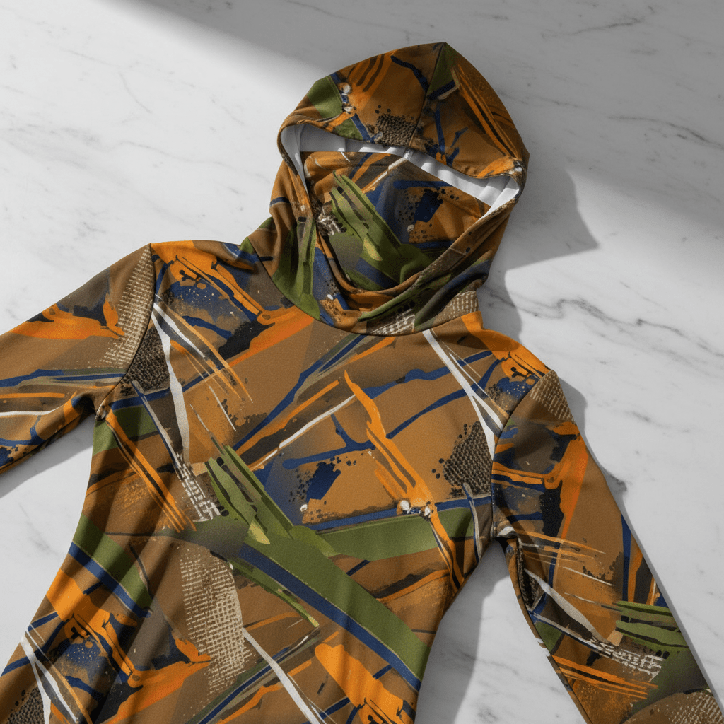 Tactical Canvas Unisex Hoodie With Sun - Protective Face Covering Pullover - Aesthetic Rebellion