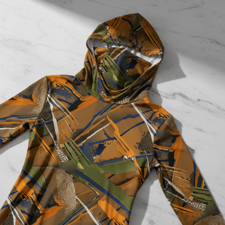 Tactical Canvas Unisex Hoodie With Sun - Protective Face Covering Pullover - Aesthetic Rebellion