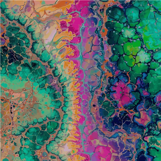 Biomorphic Cell Mosaic – all-over print SVG with organic cell structures in earthy teal, mauve, sage and navy