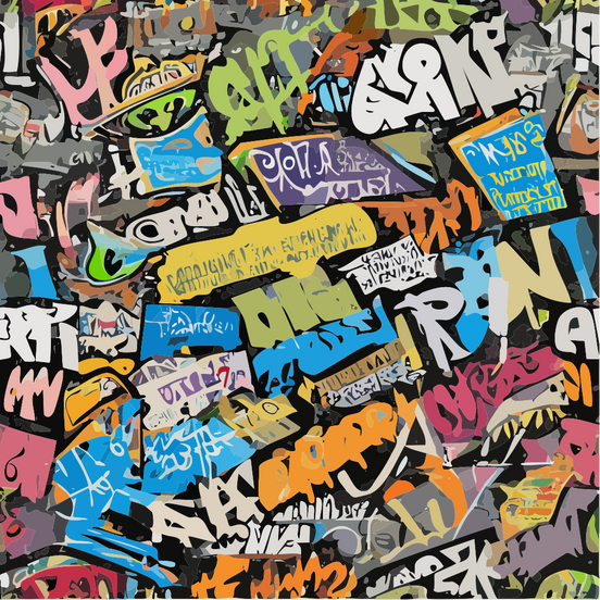 Urban Sign Overload – all-over print SVG with dark street signs and city chaos in near-black and charcoal
