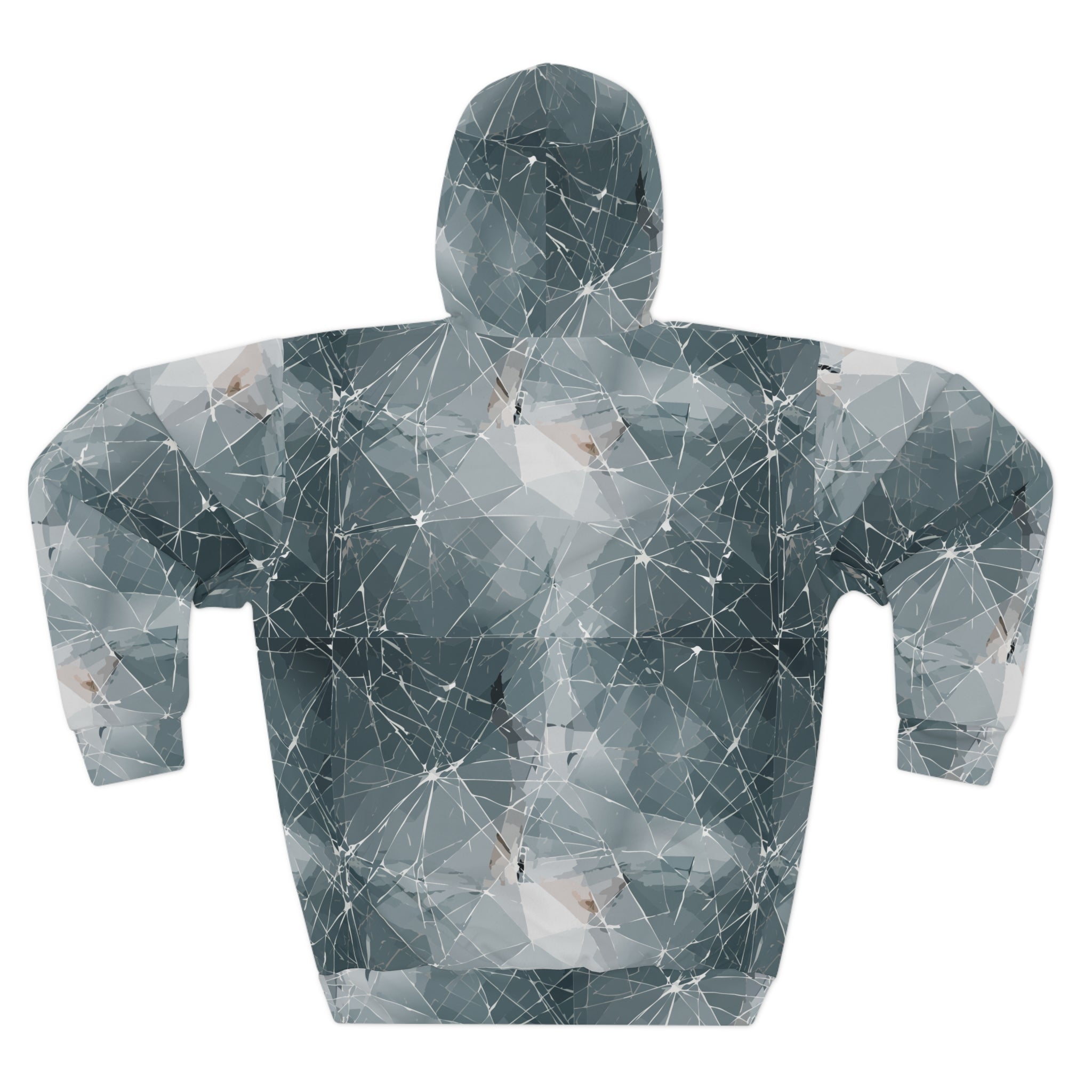 Tina's Hoodie, Shattered Glass Print Streetwear Sweatshirt, Festival Hooded — All-over print in red tones. Unisex hoodie with art kid fashion, main character energy, hyperpop streetwear style. Aesthetic Rebellion.