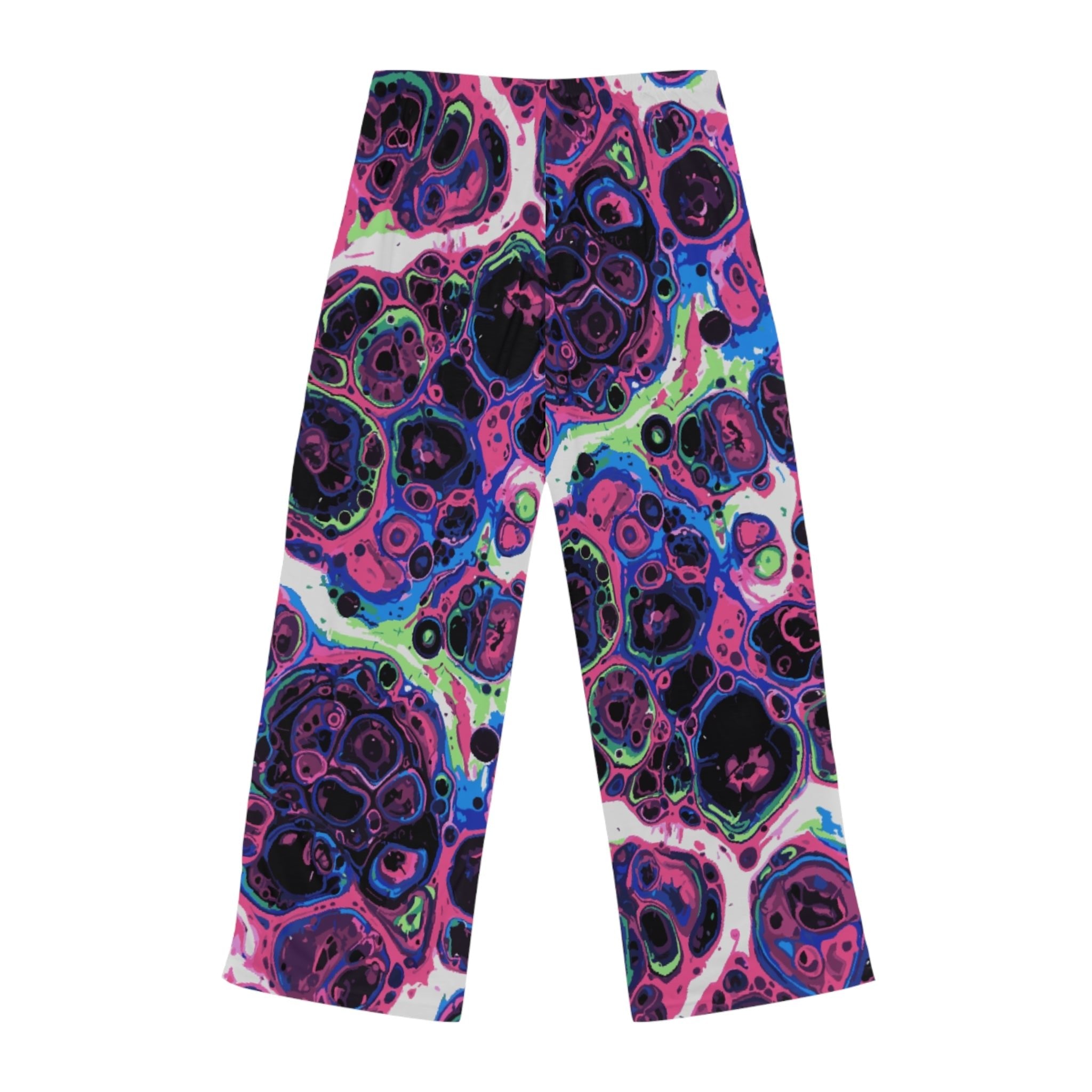 Trippy Marble Swirl Pajama Pants — Maximalist Lounge Pants | Neon Purple, Pink & Acid Green Abstract Print Sleepwear - Aesthetic Rebellion